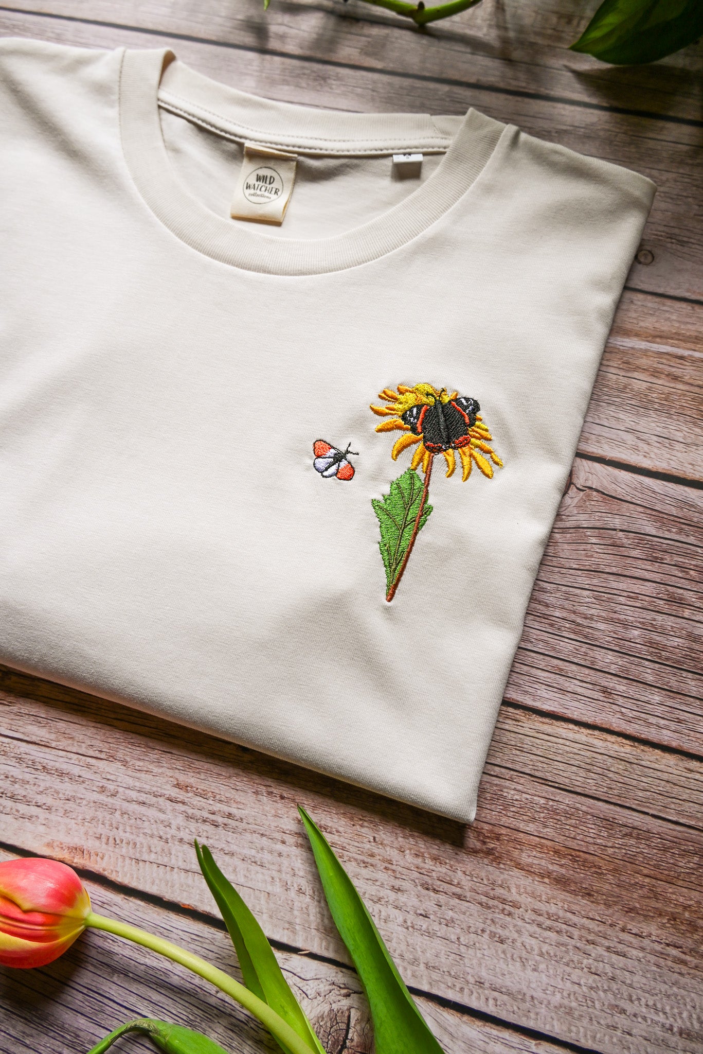 Dandelion & Butterflies Organic Cotton Embroidered Tee