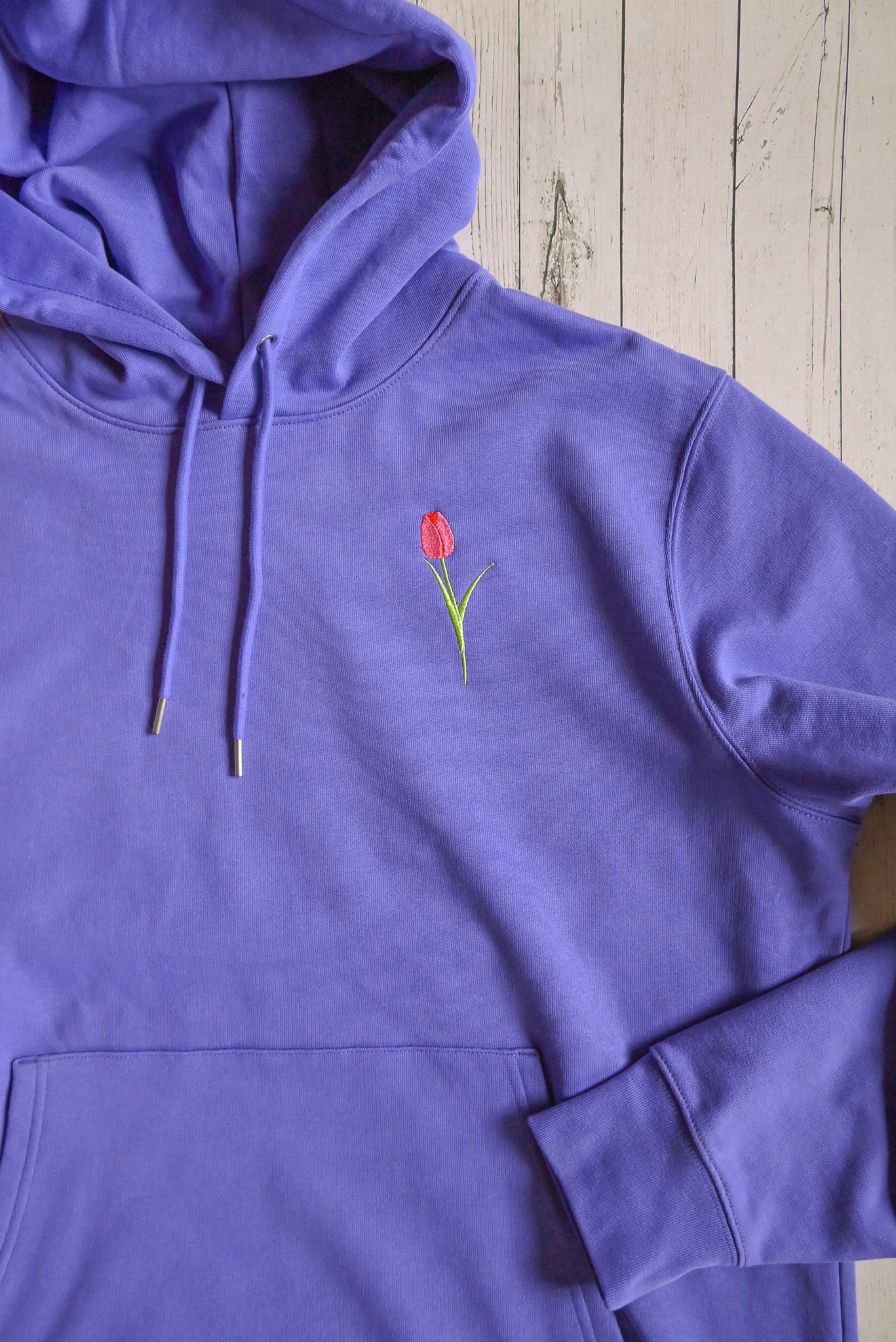 Tulips Embroidered Organic Cotton Hoodie