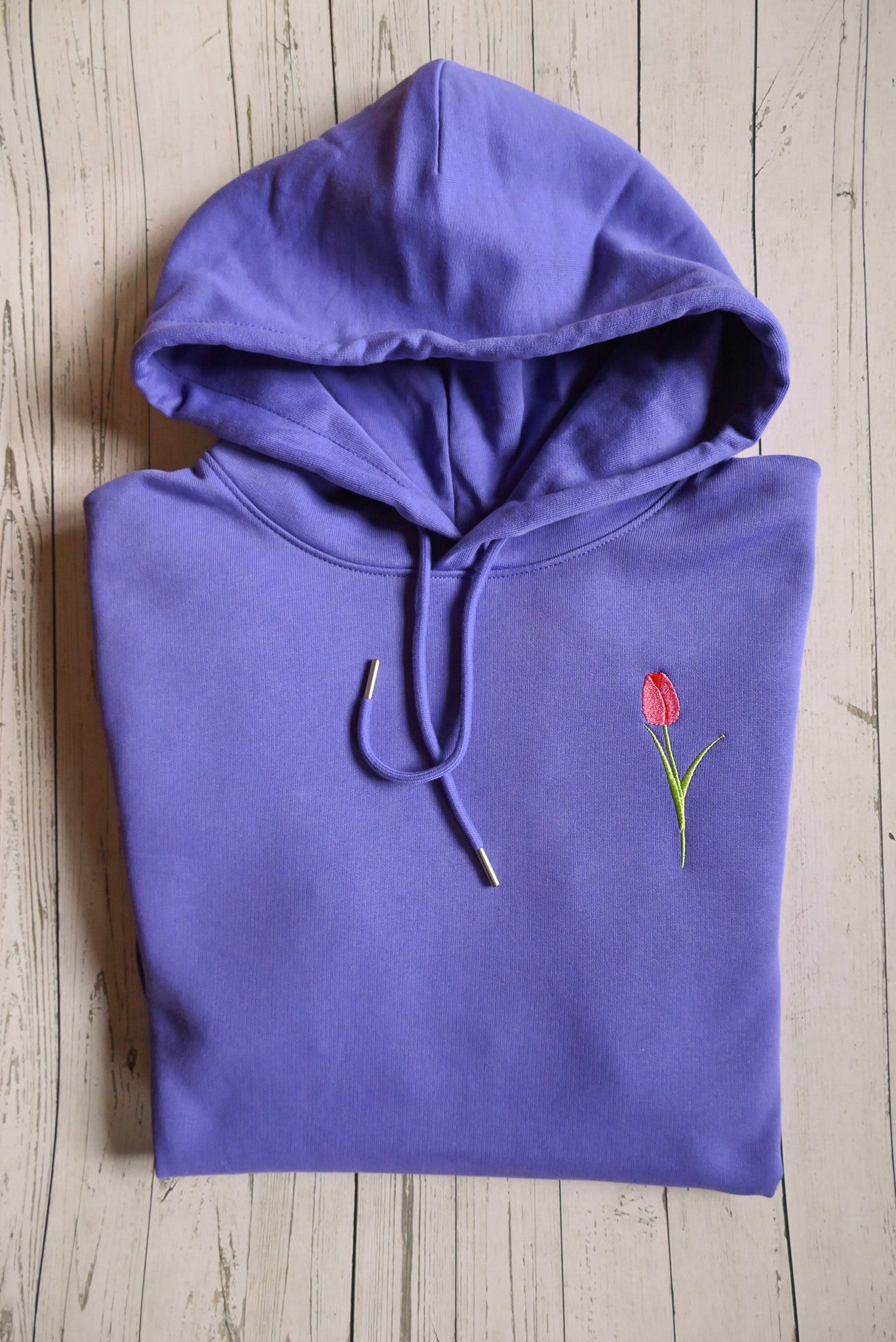 Tulips Embroidered Organic Cotton Hoodie