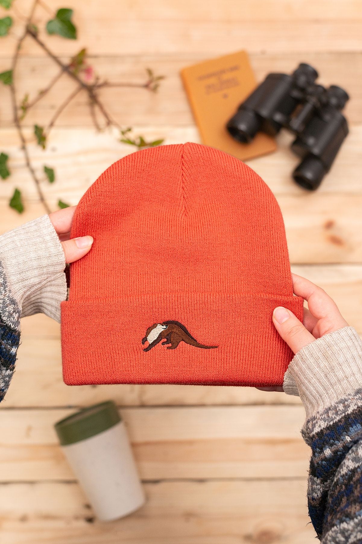 Otter Embroidered Beanie Hat