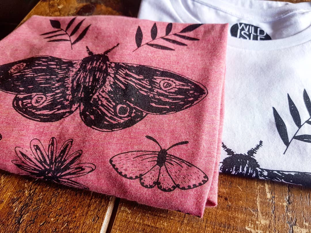 Moth Screen-printed Ladies Fitted Tee