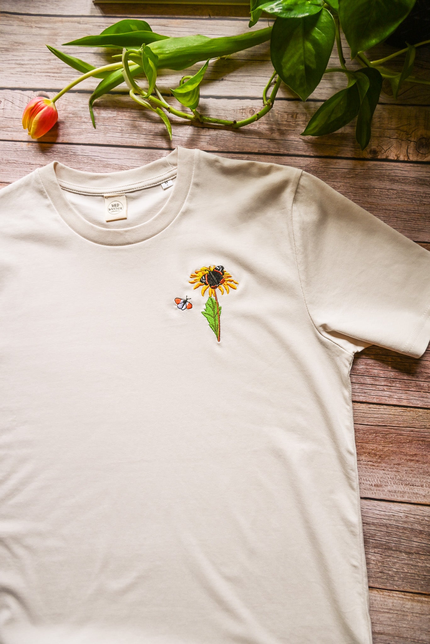 Dandelion & Butterflies Organic Cotton Embroidered Tee