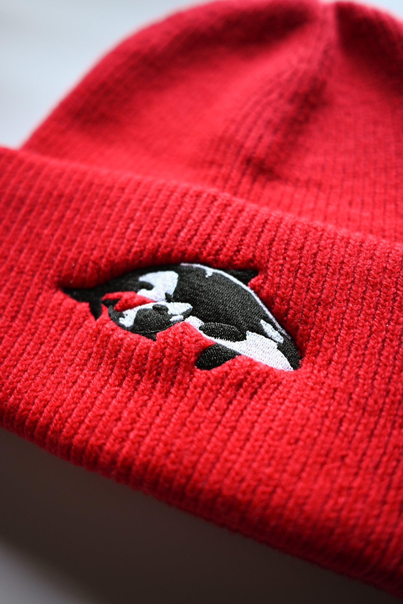 ORCA FAMILY Red Classic Deep-Cuffed Beanie Hat