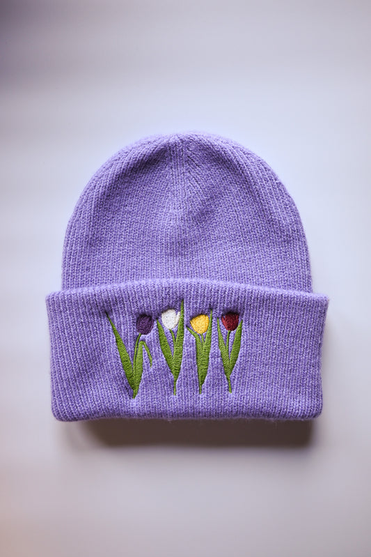 WWC Tulips Embroidered Beanie Hat