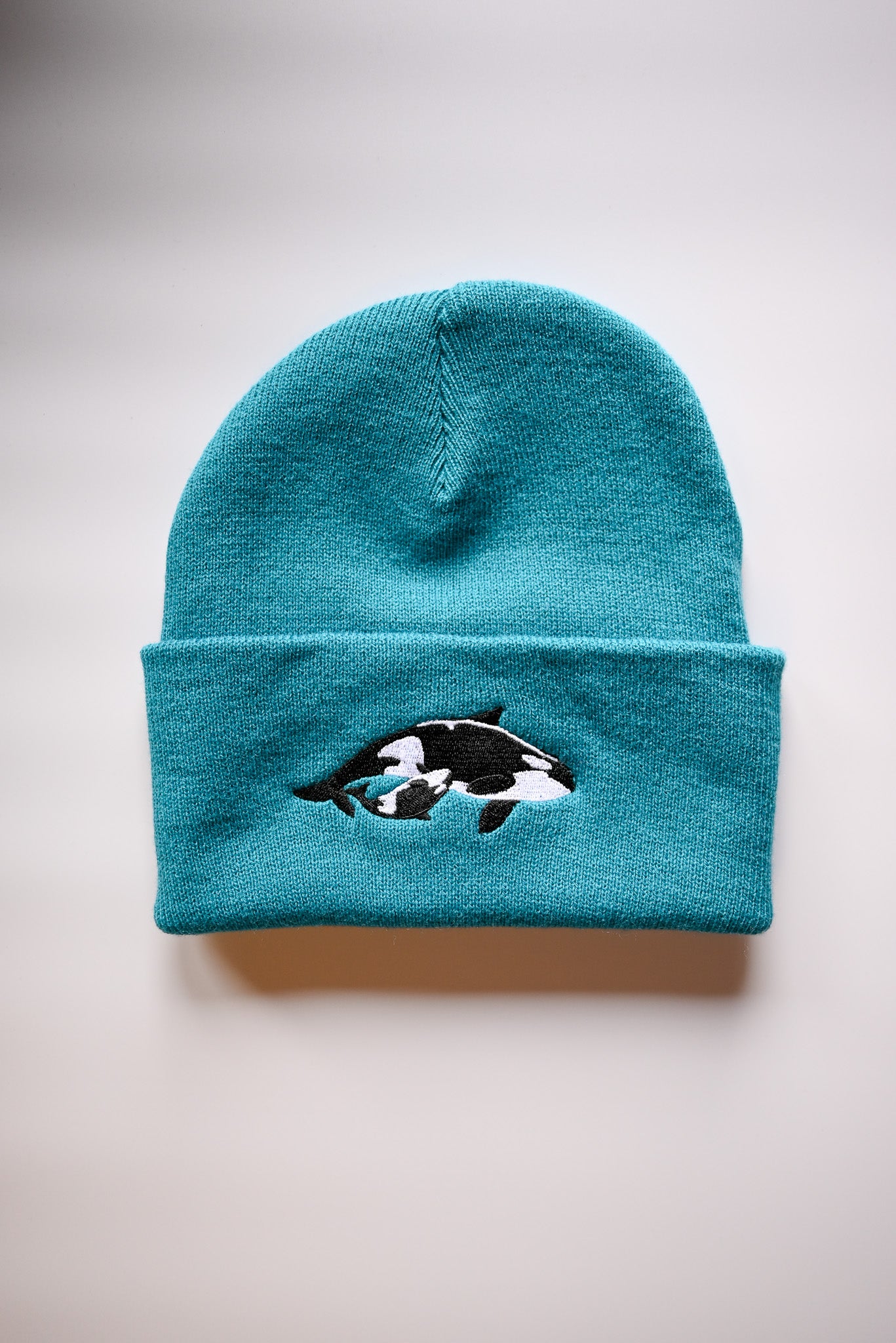 ORCA FAMILY Teal Slimmer Double-layer Knit Beanie Hat