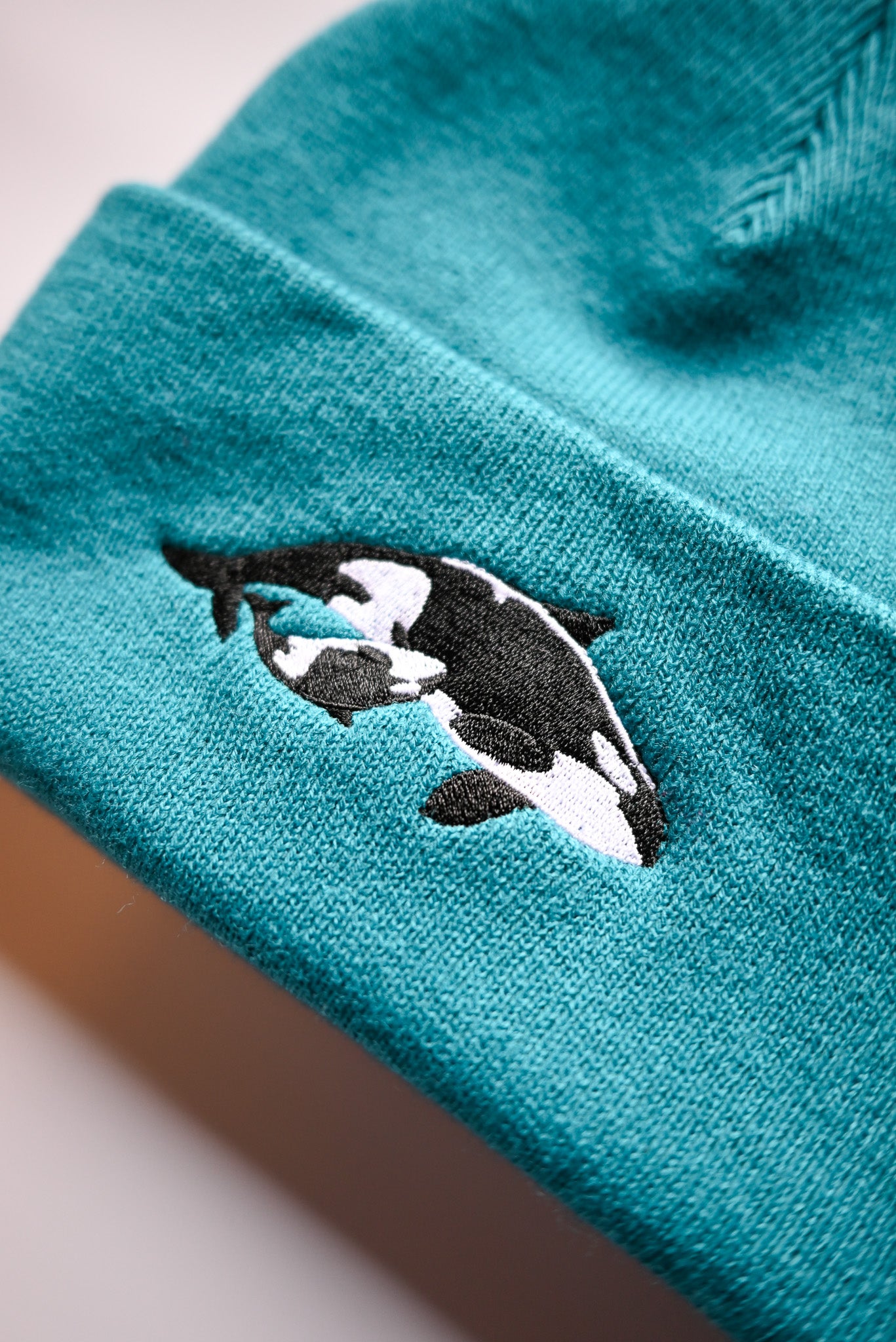 ORCA FAMILY Teal Slimmer Double-layer Knit Beanie Hat