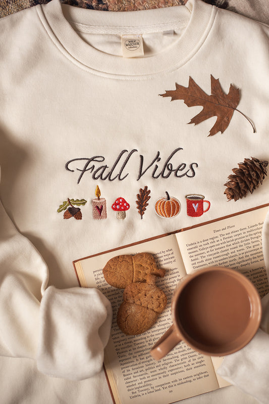 Fall Vibes Embroidered Sweatshirt