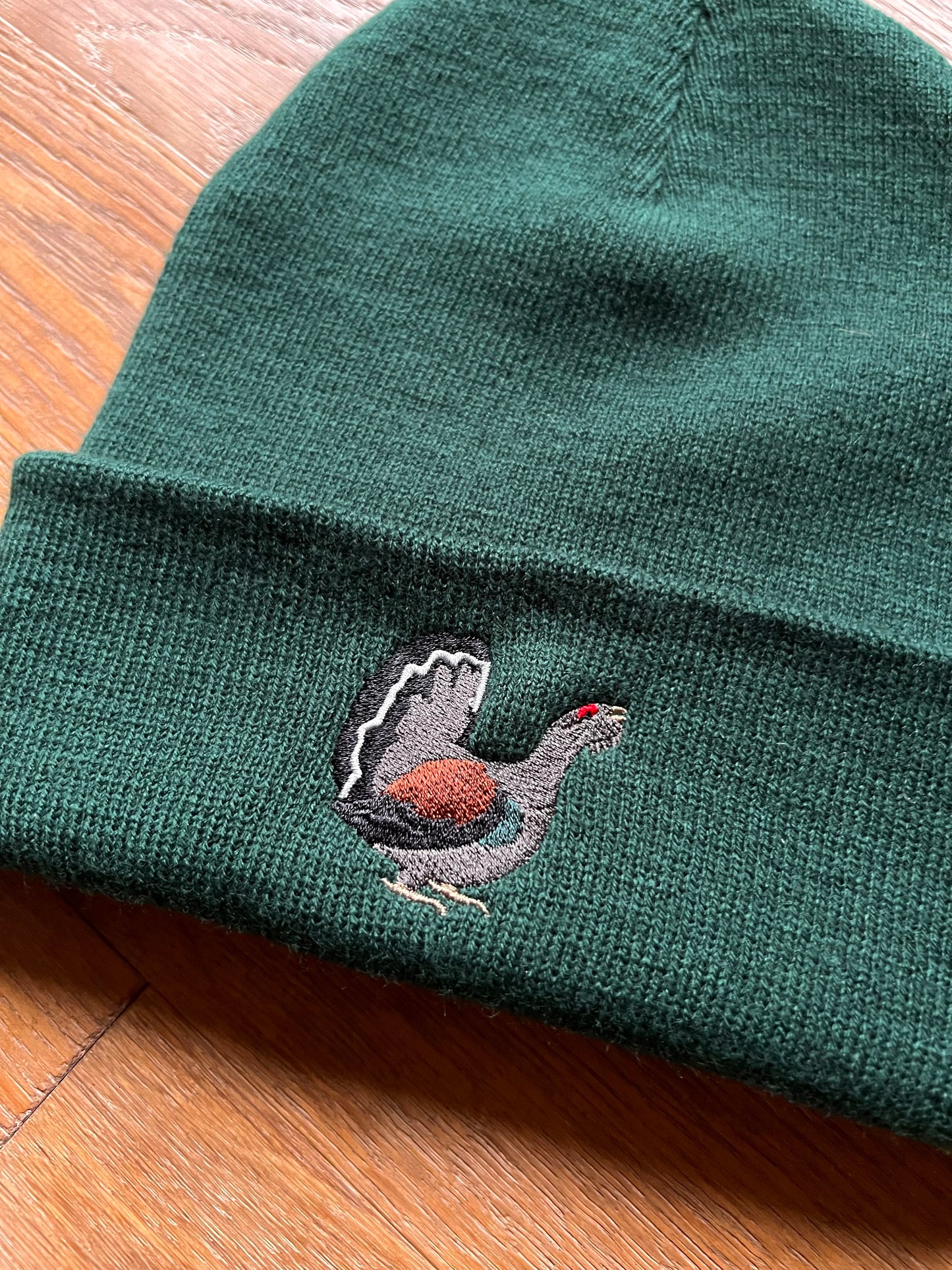 Capercaillie Embroidered Beanie