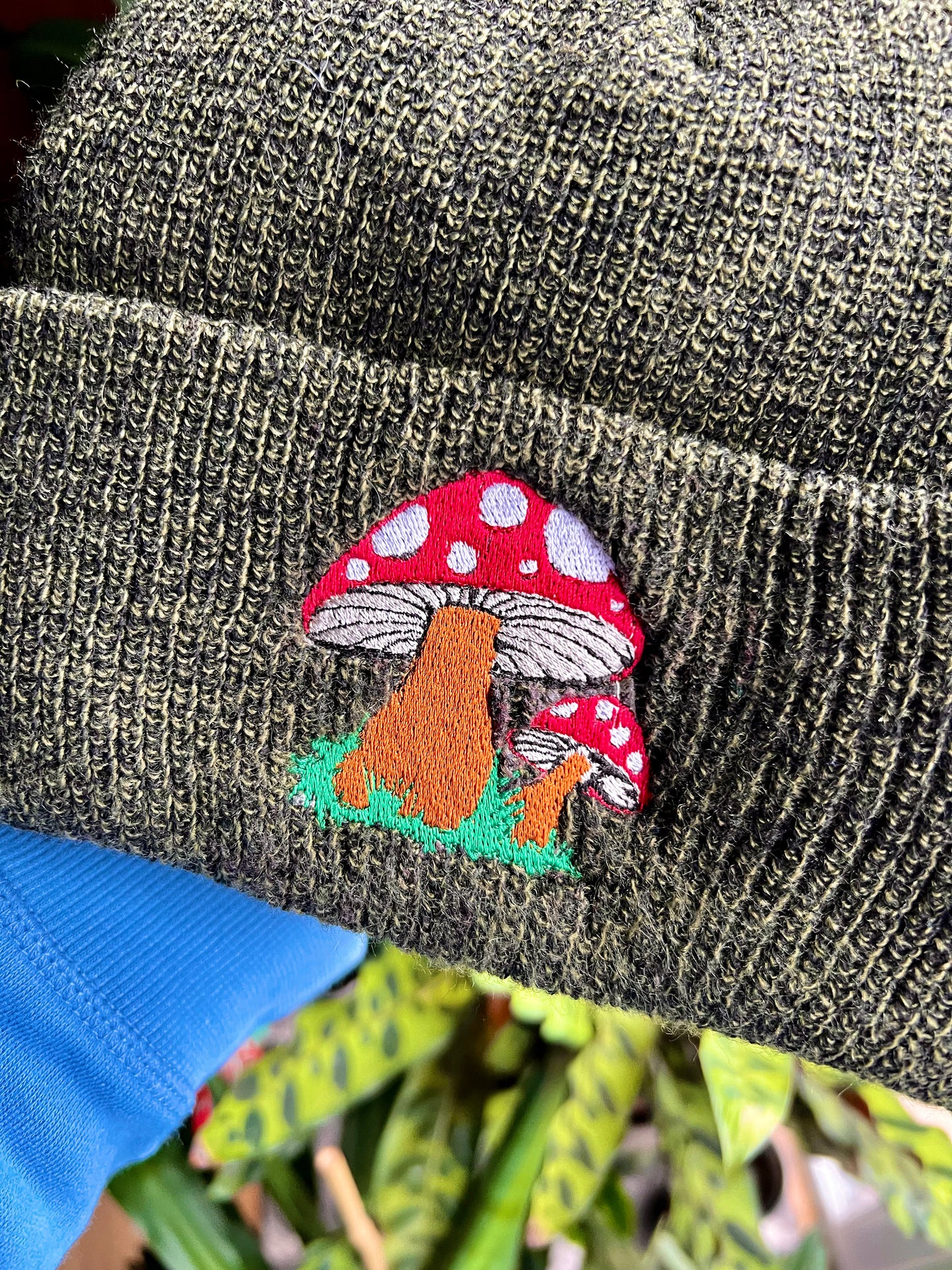 Fungi Dark Green/Black Beanie Hat