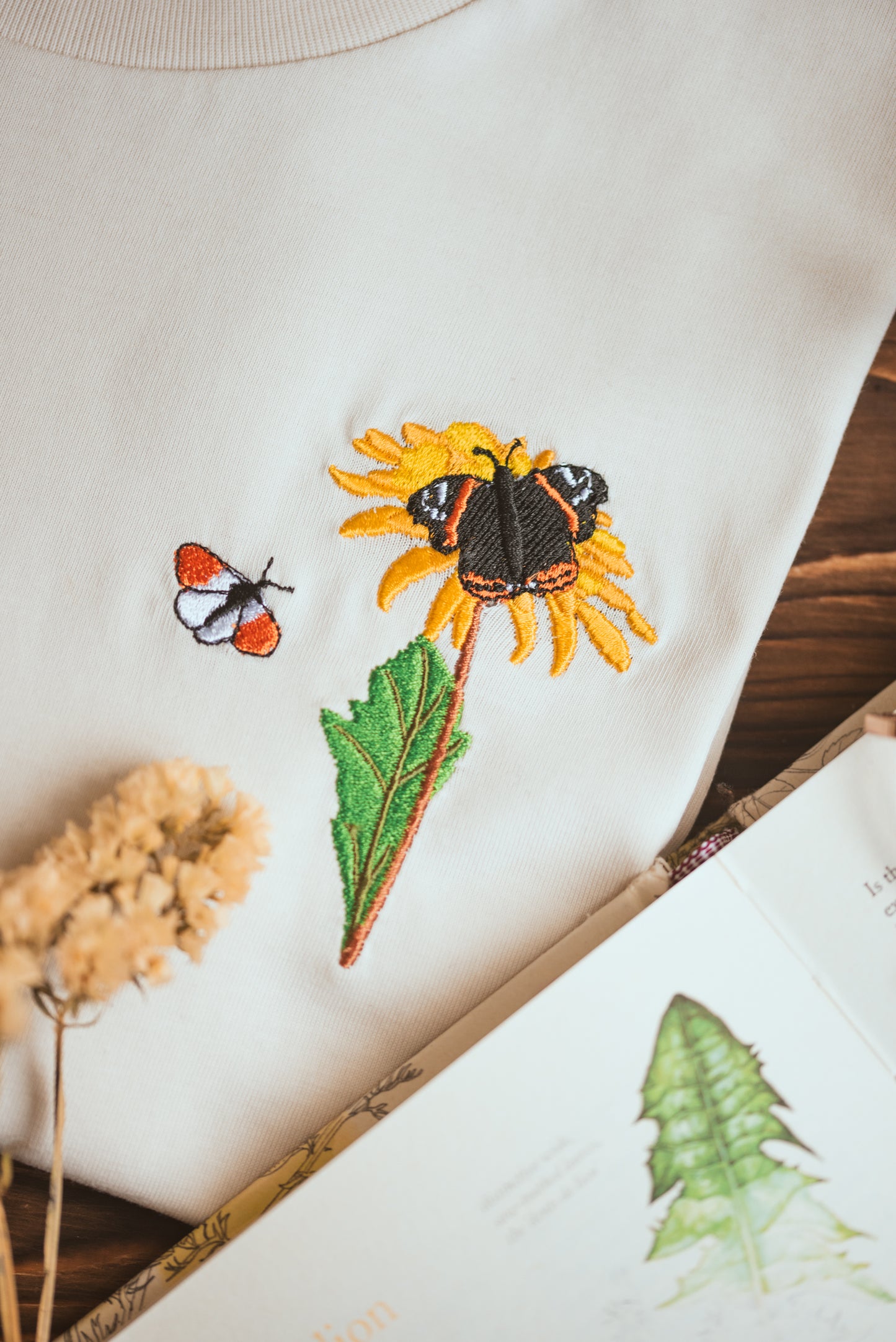 WWC Dandelion & Butterflies Embroidered T-shirt