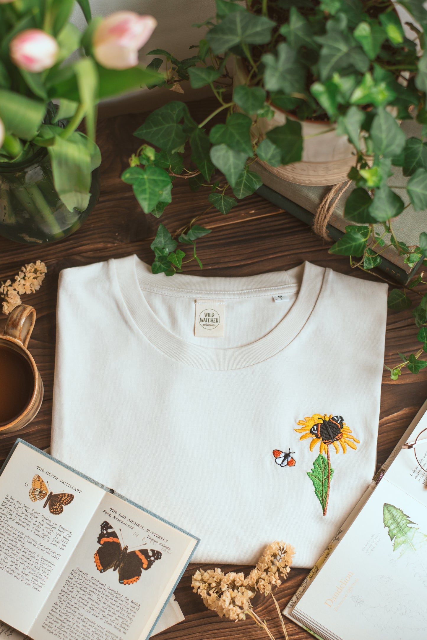 WWC Dandelion & Butterflies Embroidered T-shirt