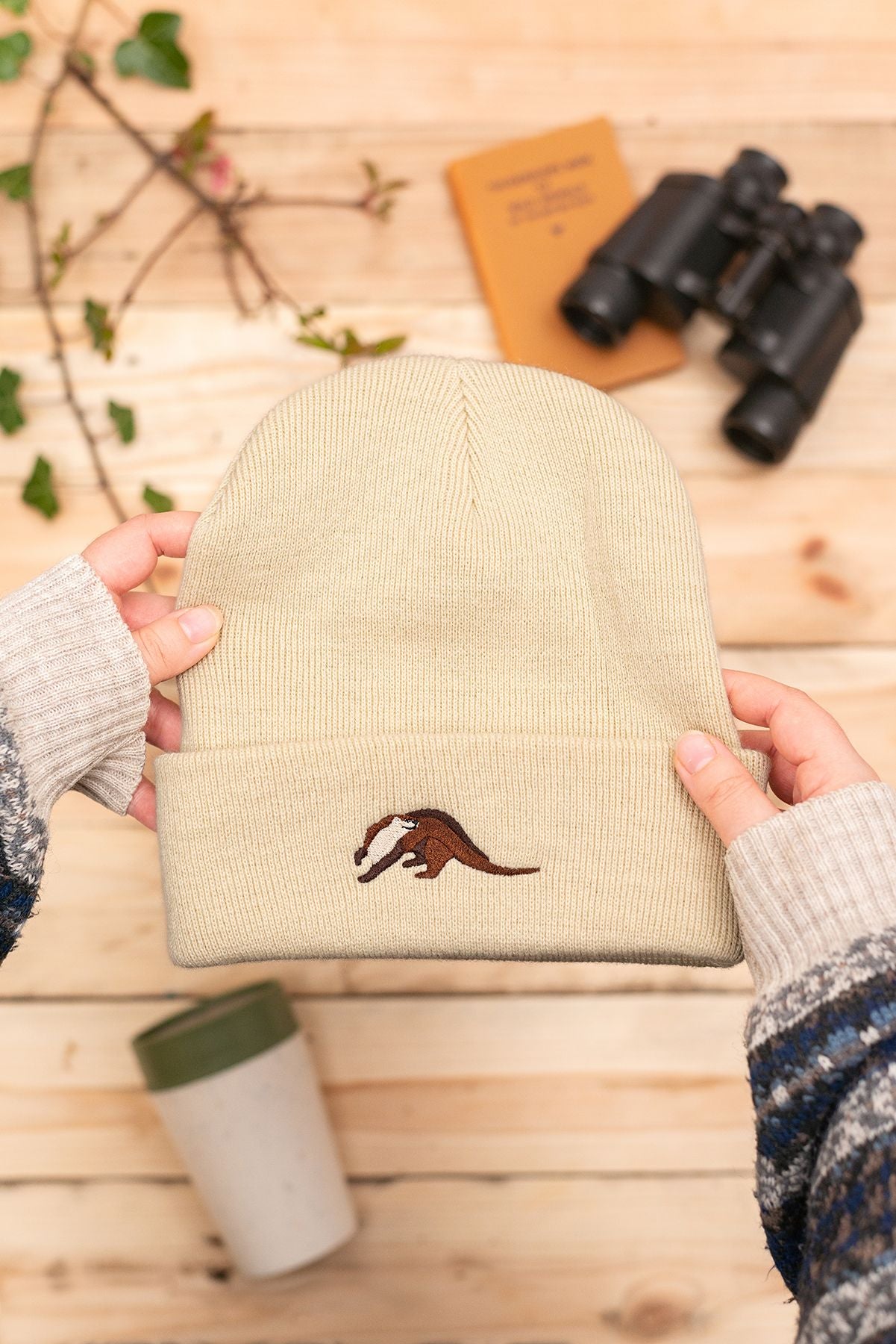 Otter Embroidered Beanie Hat