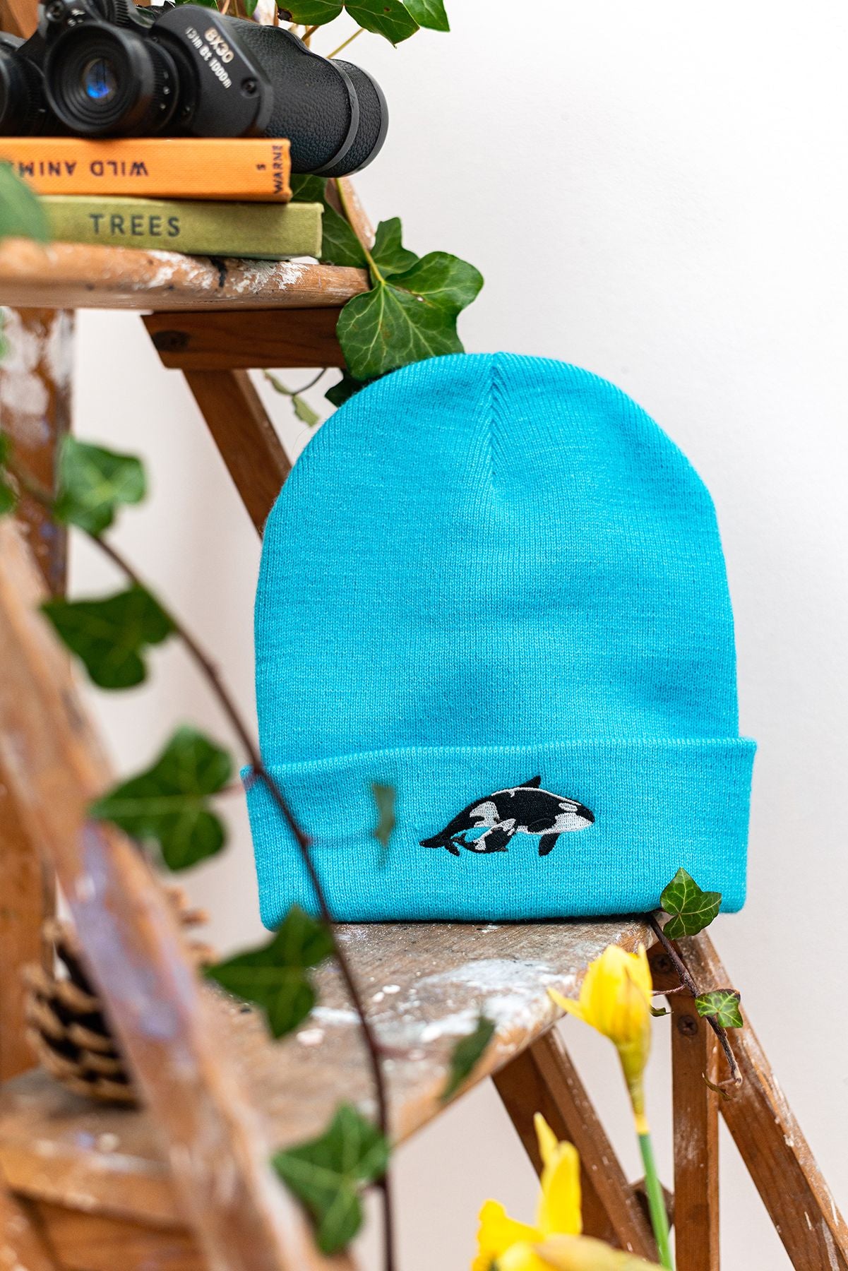 Orca Family Embroidered Beanie Hat